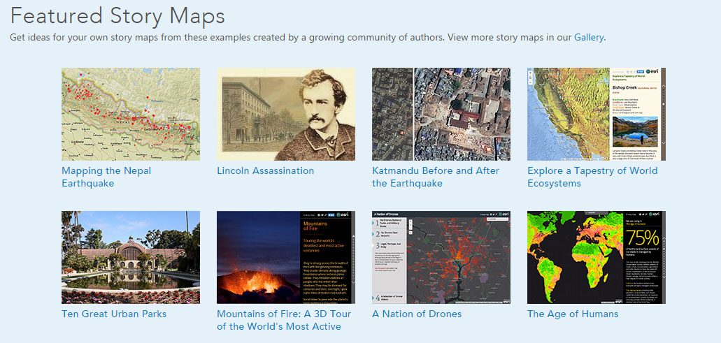 List of featured story maps from ArcGIS.com