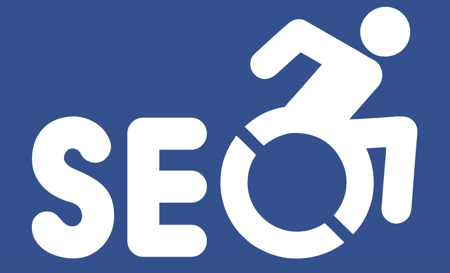 A logo combining the letters SEO with an image of an individual in a wheelchair